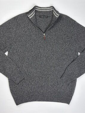 Iceland Italy 80% Wool Quarter Zip Sweater Gray Made in Italy Men’s
